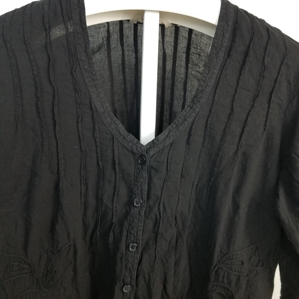 Soft Surroundings Gauzy Grenada Crochet Tunic Black Medium - Picture 3 of 9
